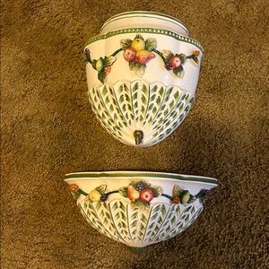 vintage two-piece lavabo wall hanging planter by Andrea by Sadek.